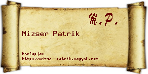 Mizser Patrik névjegykártya